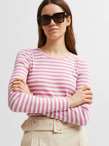 Ribbed Striped Long Sleeve Top