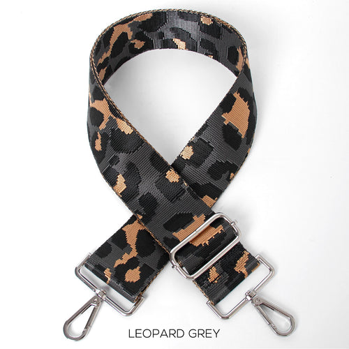 Grey Leopard Bag Strap