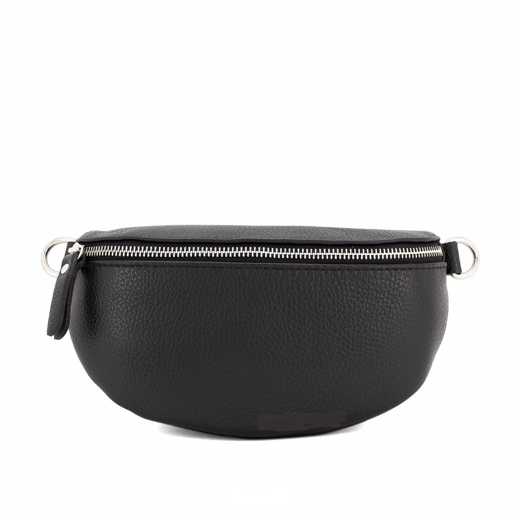 Black Leather Bum Bag