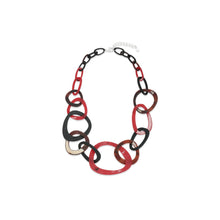 Load image into Gallery viewer, Red &amp; Black Matt Resin Link Necklace