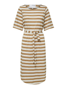 Striped Jersey T-Shirt Dress - Kelp