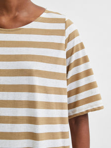 Striped Jersey T-Shirt Dress - Kelp