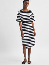 Load image into Gallery viewer, Striped Jersey T-Shirt Dress- Black