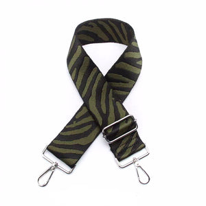 Khaki & Black Zebra Stripe Bag Strap