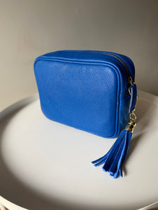 Royal Blue Leather Crossbody Bag