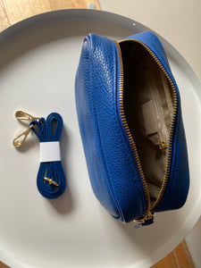 Royal Blue Leather Crossbody Bag