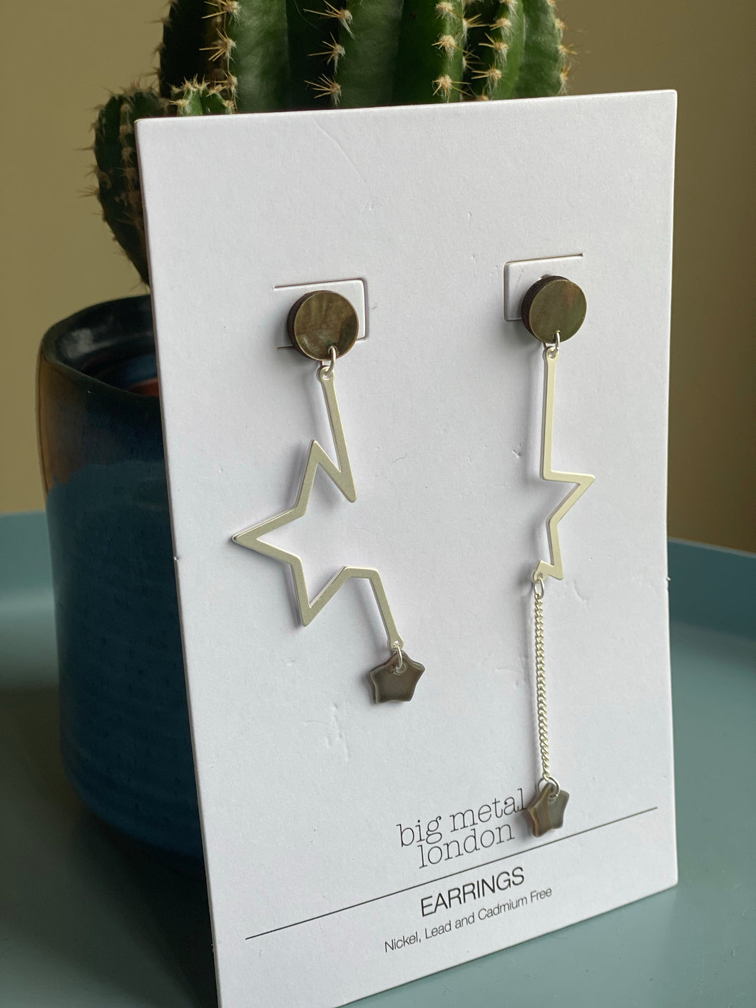 Corin Asymmetric Shell Star Earrings - Silver