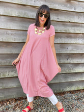 Load image into Gallery viewer, Hot Pink Striped Jersey Parachute Dress