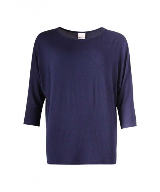 Navy Batwing Jersey Top